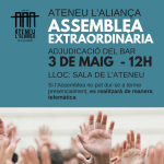 Més informació sobre l'article Us recordem que l’Assemblea es realitzarà de manera telemàtica.