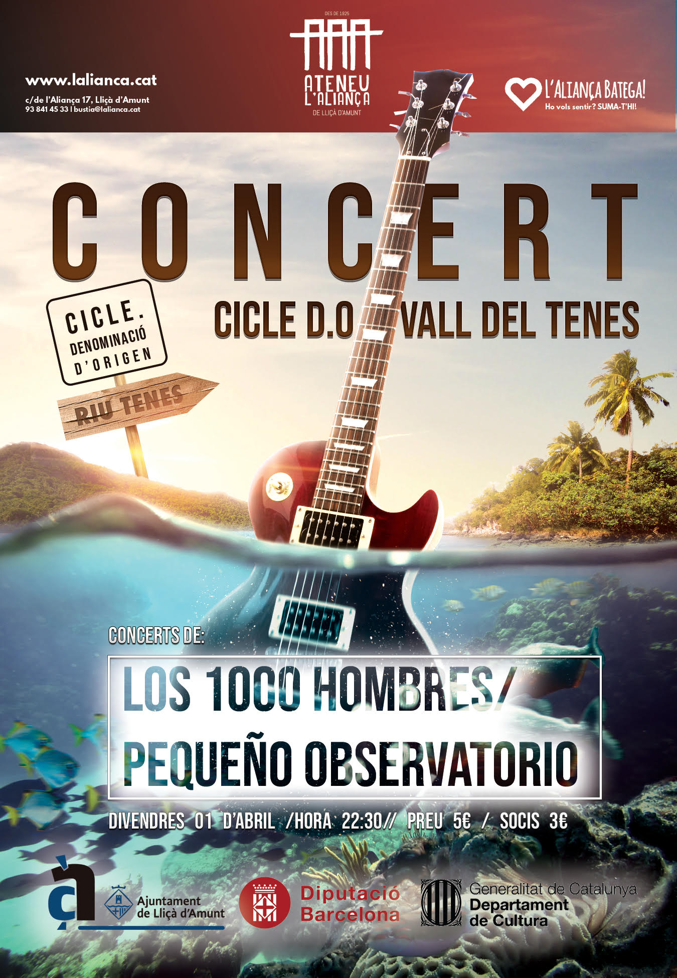 Concert amb “Los 1000 hombres” i “Pequeño observatorio”. Cicle D.O. Vall del Tenes