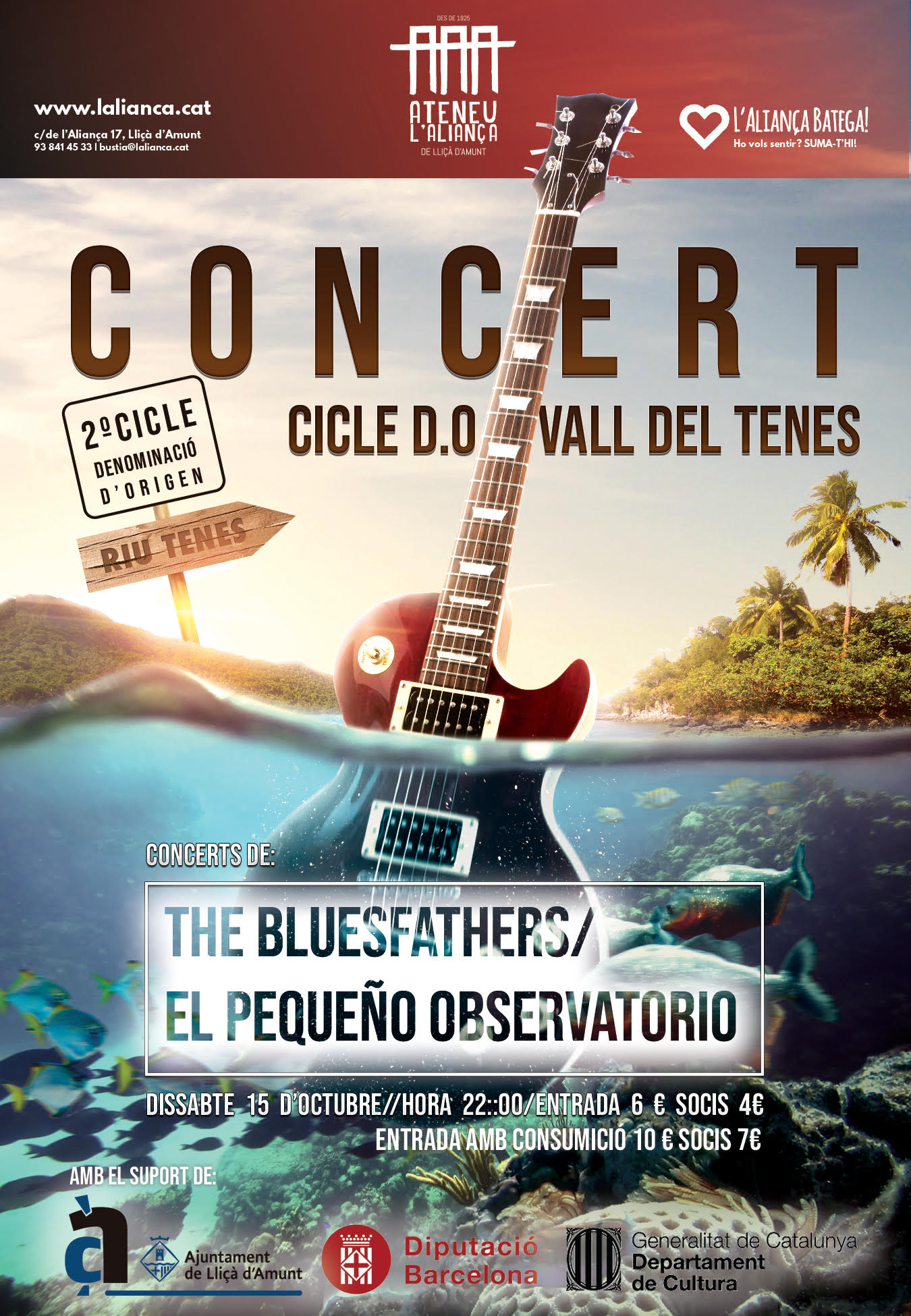 Concert amb “The bluesfathers” i “Pequeño observatorio”. Cicle D.O. Vall del Tenes