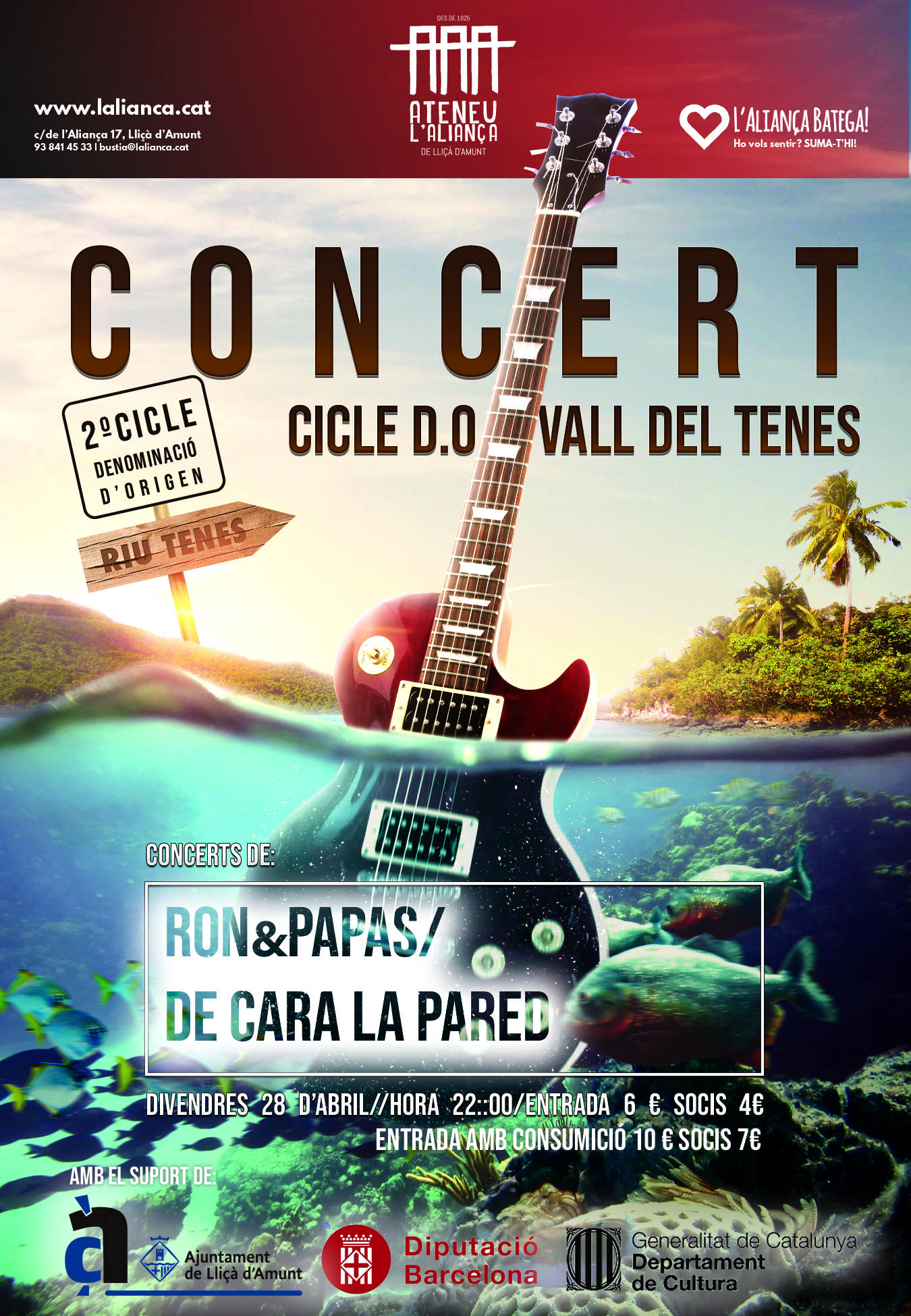 Concert amb Ron&Papas i De Cara a la Pared. Cicle D.O. Vall del Tenes.